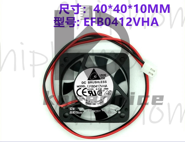1 PCS Delta Fan EFB0412VHA DC 12V 0.23A 4010 4cm 2 pin Cooling fan