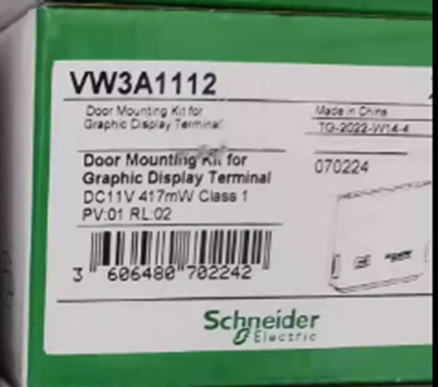 SCHENIDER ELECTRIC VW3A1112 DOOR MOUNTING KIT NSMP - SCHENIDER ELECTRIC