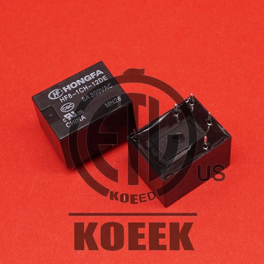HF8-1CH-12DE 12VDC 6A 4 PINS Power Relay (Pack of 5)