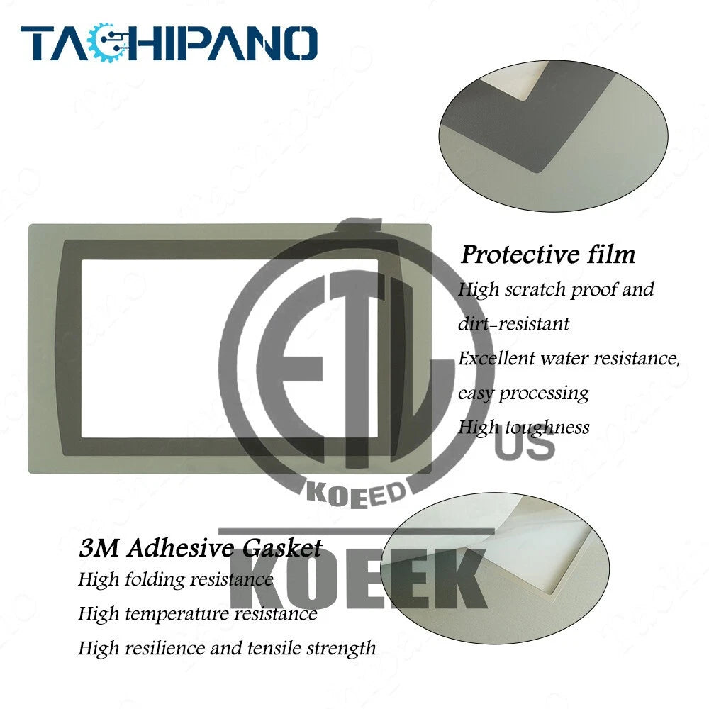 1SET for 2711P-T9W22D9P Glass Panel with Front Overlay Film Touch Screen #dr