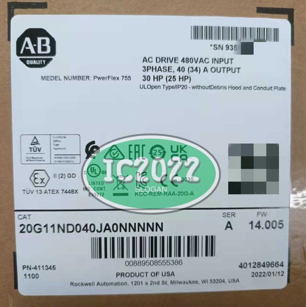 Allen Bradley PowerFlex 755 AC Drive VFD 30 HP 480V - ALLEN BRADLEY
