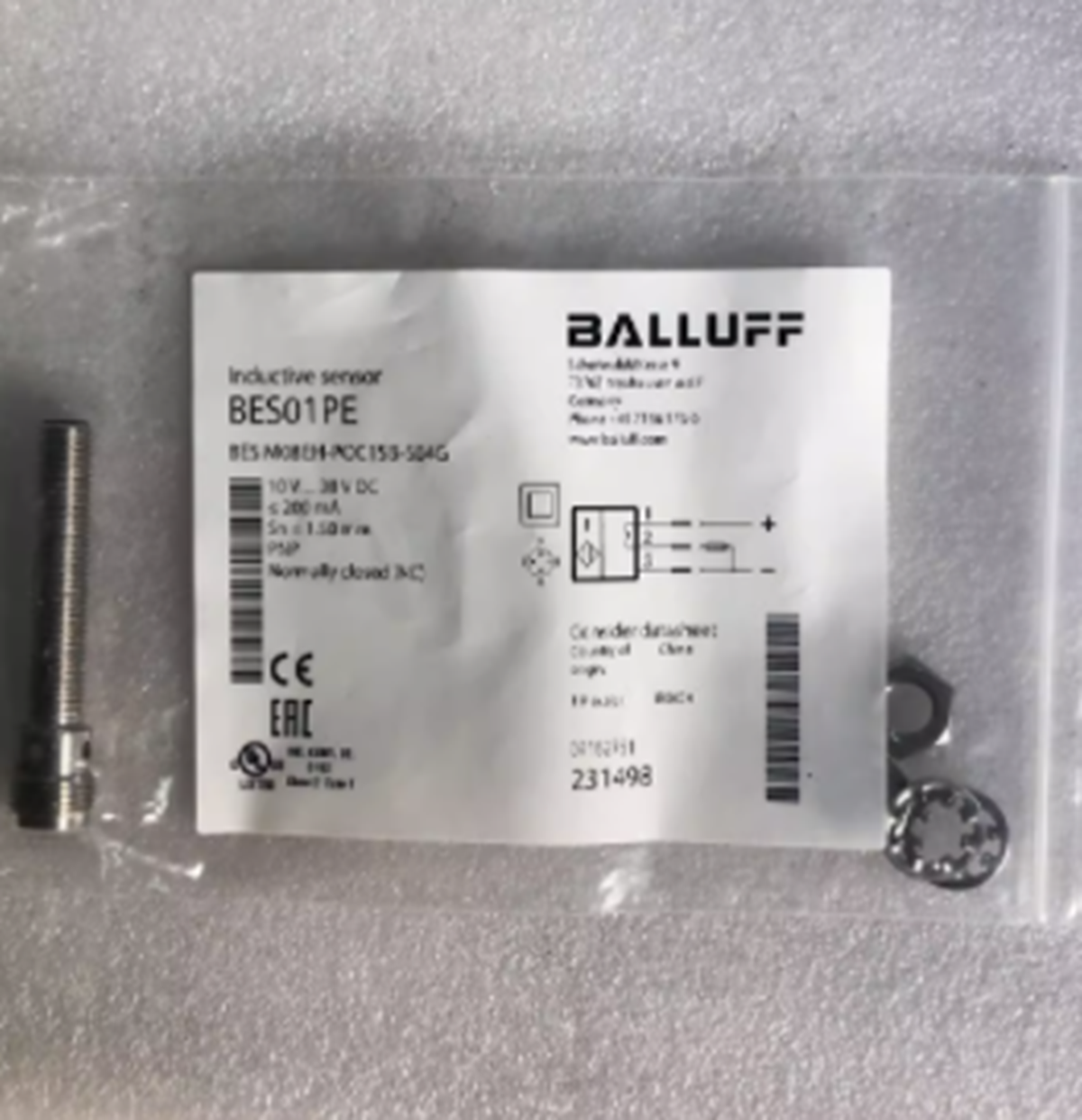*BALLOFF Proximity Switch M08EH-POC15B-S04G* - Close range sensor for reliable detection of objects within 15cm. - BALLOFF