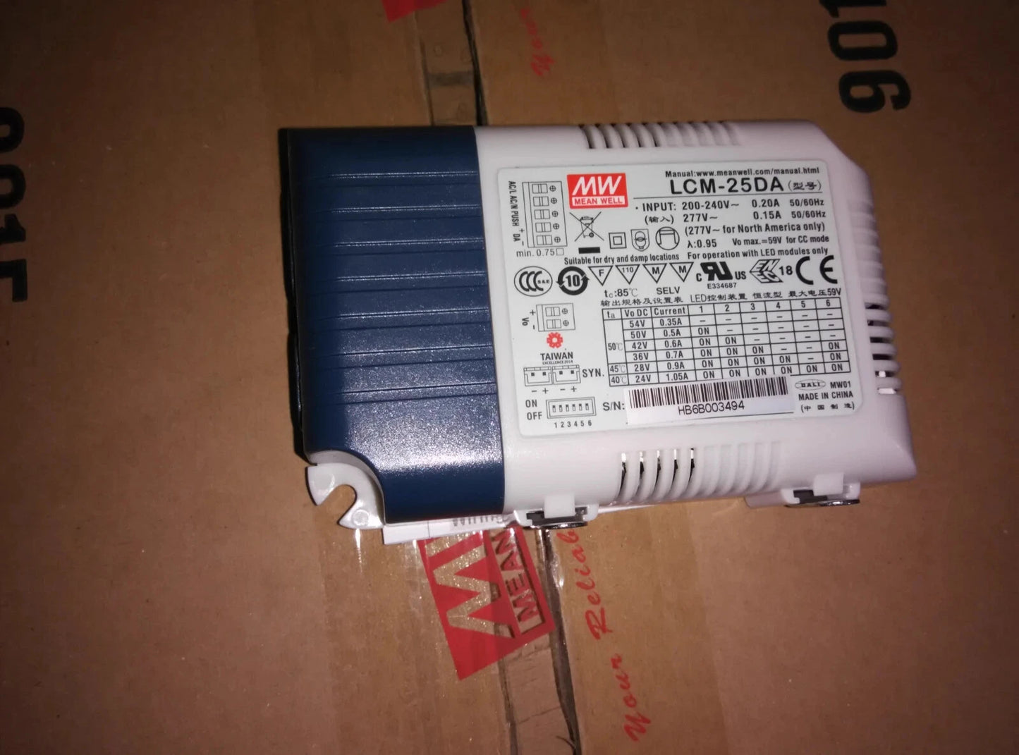 Meanwell LCM-25DA 25W Multi-Stage Output Constant Current LED Driver