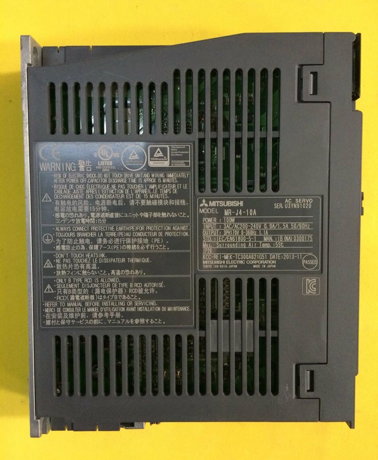 Used Mitsubishi Servo MR-J4-10A 100W 0.32NM Motor in Excellent Condition - MITSUBISHI