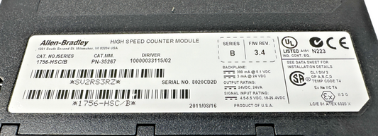 used Allen-Bradley 1756-HSC High Speed Counter Module - ALLEN-BRADLEY