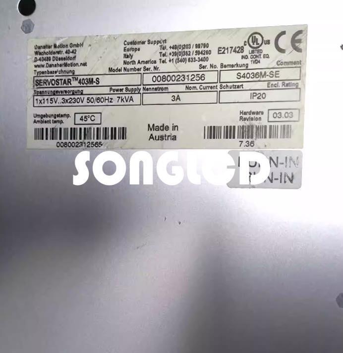 1pc Servostar 403M-S S4036M-SE High-Performance Servo Motor - SERVOSTAR