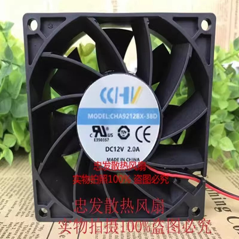 1PCS CHA9212BX-38D 9038 DC12V 2.0A 9CM 2-Wire Inverter Cooling Fan