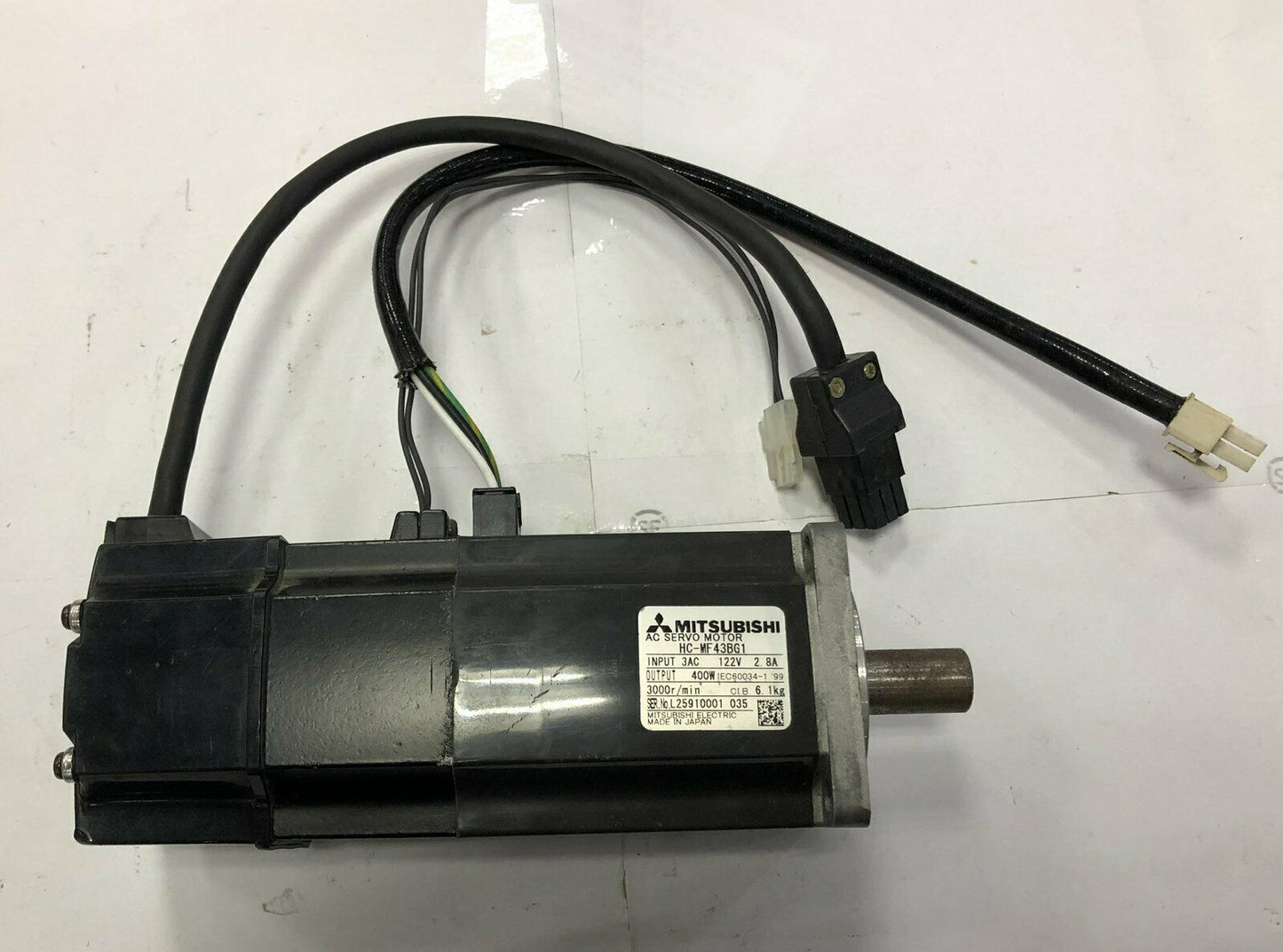 Mitsubishi servo motor HC-MF43BG1 – Used, Tested, Good Condition - MITSUBISHI