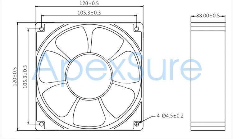 CENTRON AC AXIAL FAN CB12038-230HE 230V AC 12CM fan