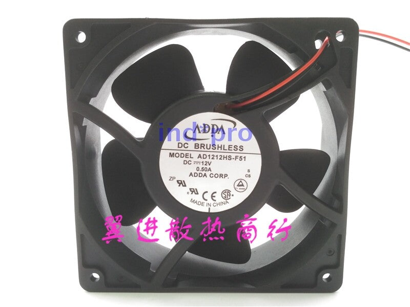 used ADDA 12 cm 12038 AD1212HS-F51 12V 0.50A Gale volume cooling fan