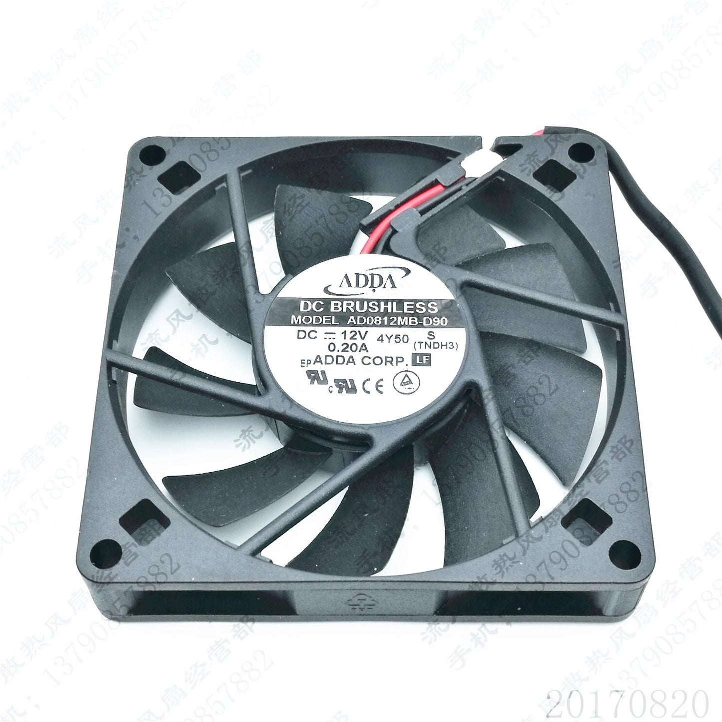 ADDA AD0812MB-D90 8015 DC12V 0.20A 8CM 2-Wire Silent Cooling Fan
