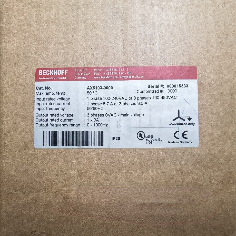For BECKHOFF AX5103-0000 Driver Fast - BECKHOFF