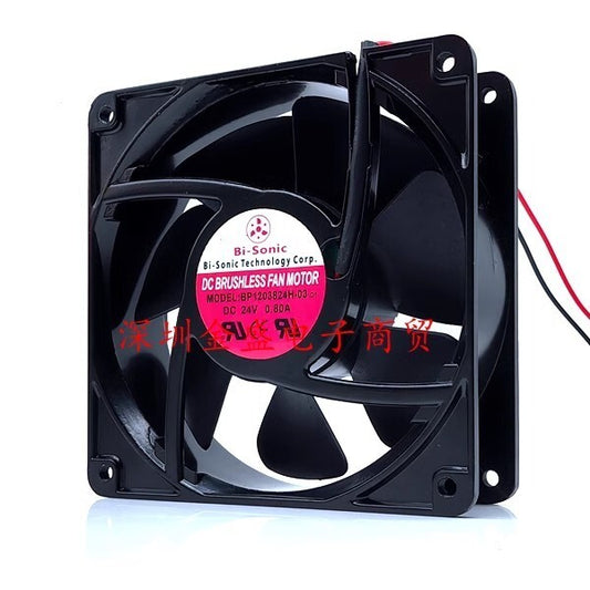 Bi-Sonic BP1203824H-03 DC24V 0.8A 12CM 2-Wire Inverter Cooling Fan