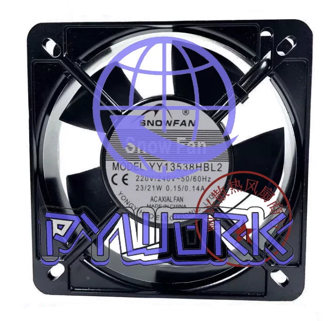 1PCS SNOWFAN Fan YY13538HBL2 AC220V 13538 13.5CM 2 WIRE fan aluminum frame