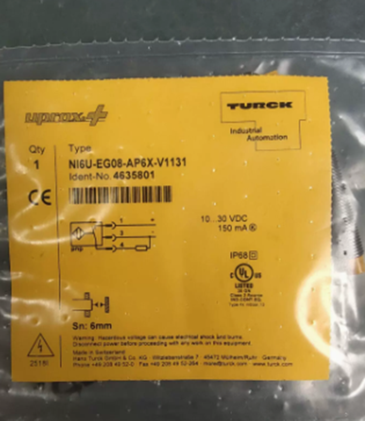 TURCK NI6U-EG08-AP6X-V1131 Industrial Sensor - TURCK