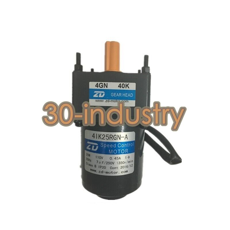 ZD 4IK25RGN-A Gear Reducer Motor, 25W, 110V, 0.45A Performance - ZD