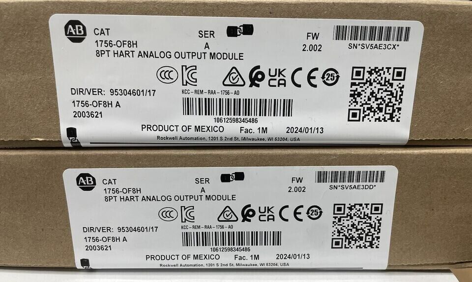 Allen Bradley AB 1756-OF8H SER A ControlLogix HART Analog Output Module | 16-bit | 100Hz | 4-20mA | Allen Bradley AB 1756-OF8H SER A ControlLogix - ALLEN BRADLEY