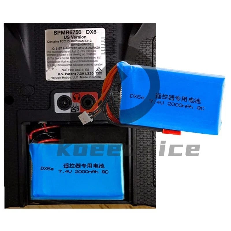 1pcs DXF RC Battery 1pcs Li-Polymer lipo battery Spektrum dx6e DX6 2S 7.4