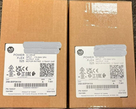 1 Piece Allen Bradley 25B-B5P0N104 Powerflex 525 1HP 25B-B5P0N104 - ALLEN BRADLEY