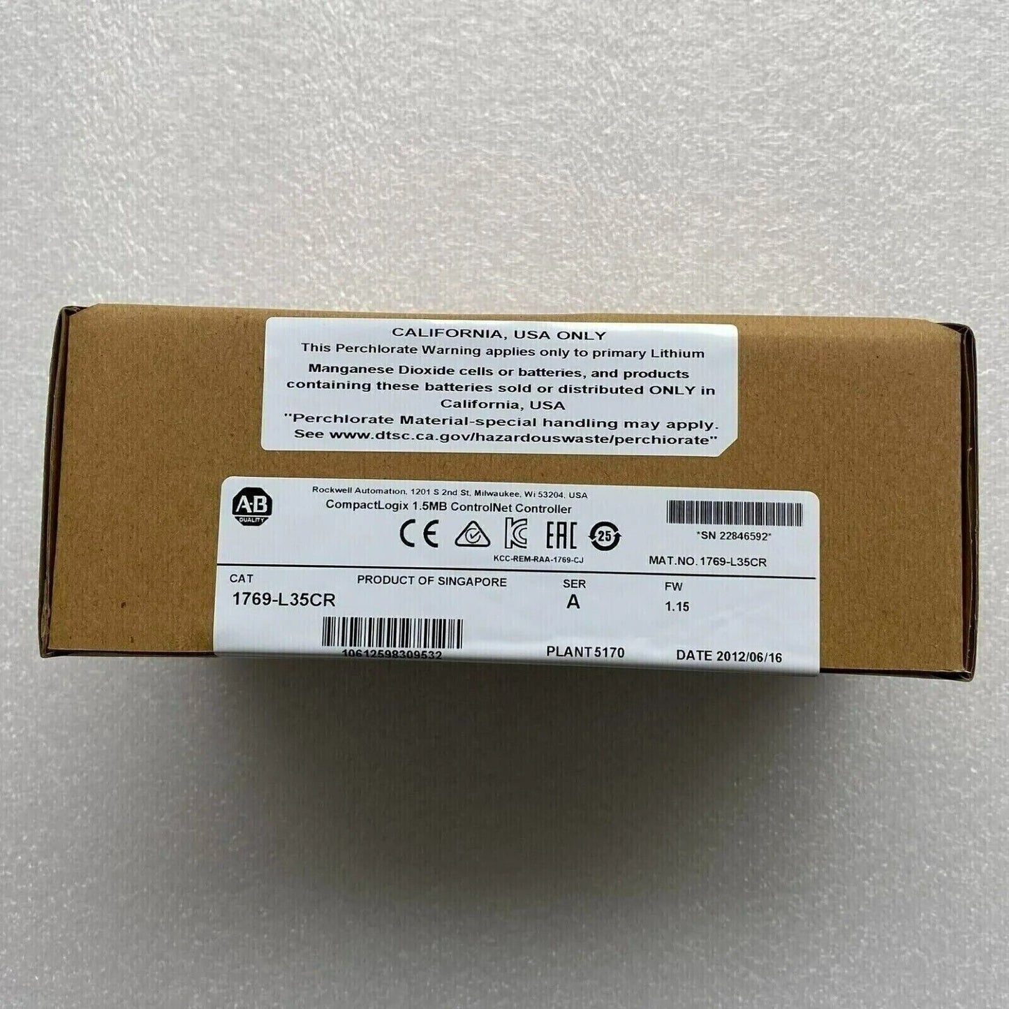 Allen Bradley CompactLogix ControlNet Redundant Controller - Compact, Redundant, High-Performance Logix Controller - ALLEN BRADLEY