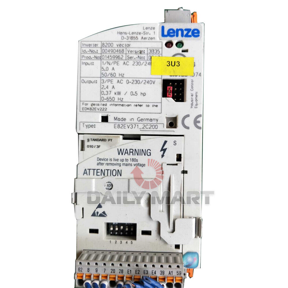 new In Box LENZE E82EV371-2C200 E82EV371K2C200 Vector Inverter 0.37KW 220V - LENZE