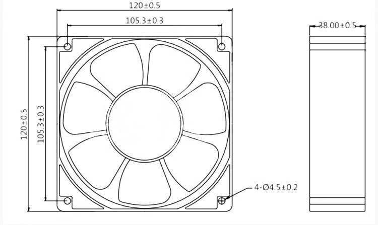 MIN QUAN MQ4812PMB1 DC48V 0.13A 12CM 2-Pin inverter large air cooling fan
