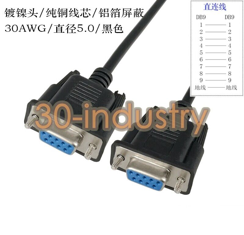 1PCS FOR DB9(9-pin) Female to Female RS232/422/485 serial control Straight cable - HPE