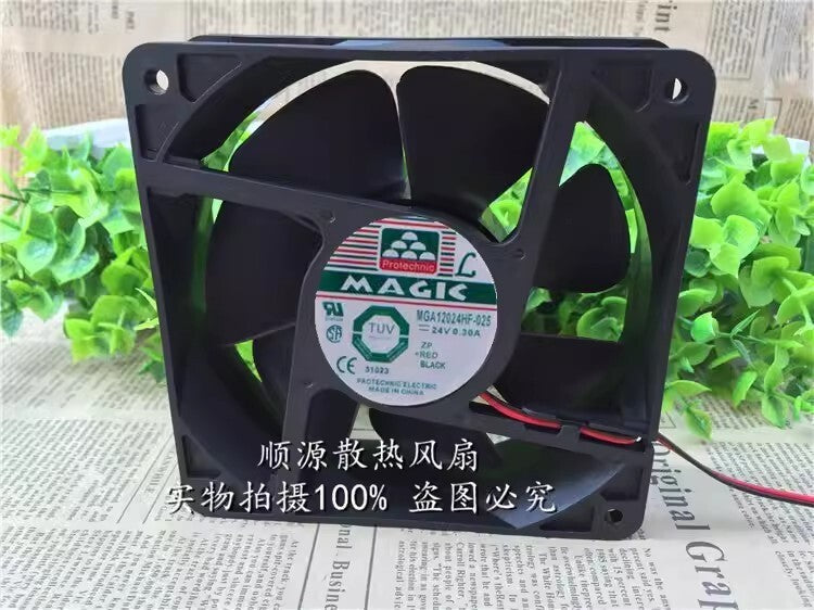 MAGIC MGA12024HF-025 DC24V 0.30A 120*120*38MM 2-Wire Inverter Cooling Fan