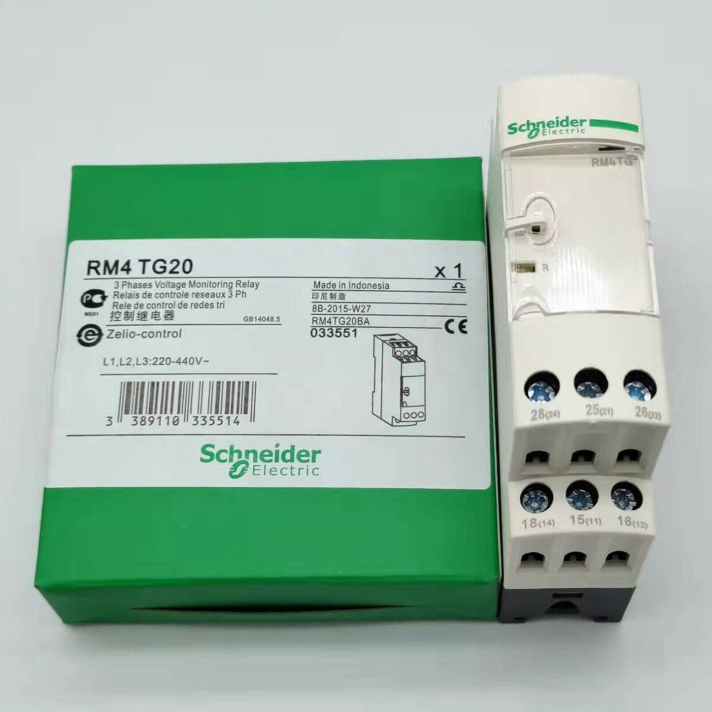 Schneider Telemecanique 3-Phase Voltage Monitoring Relay RM4TG20 - SCHNEIDER TELEMECANIQUE