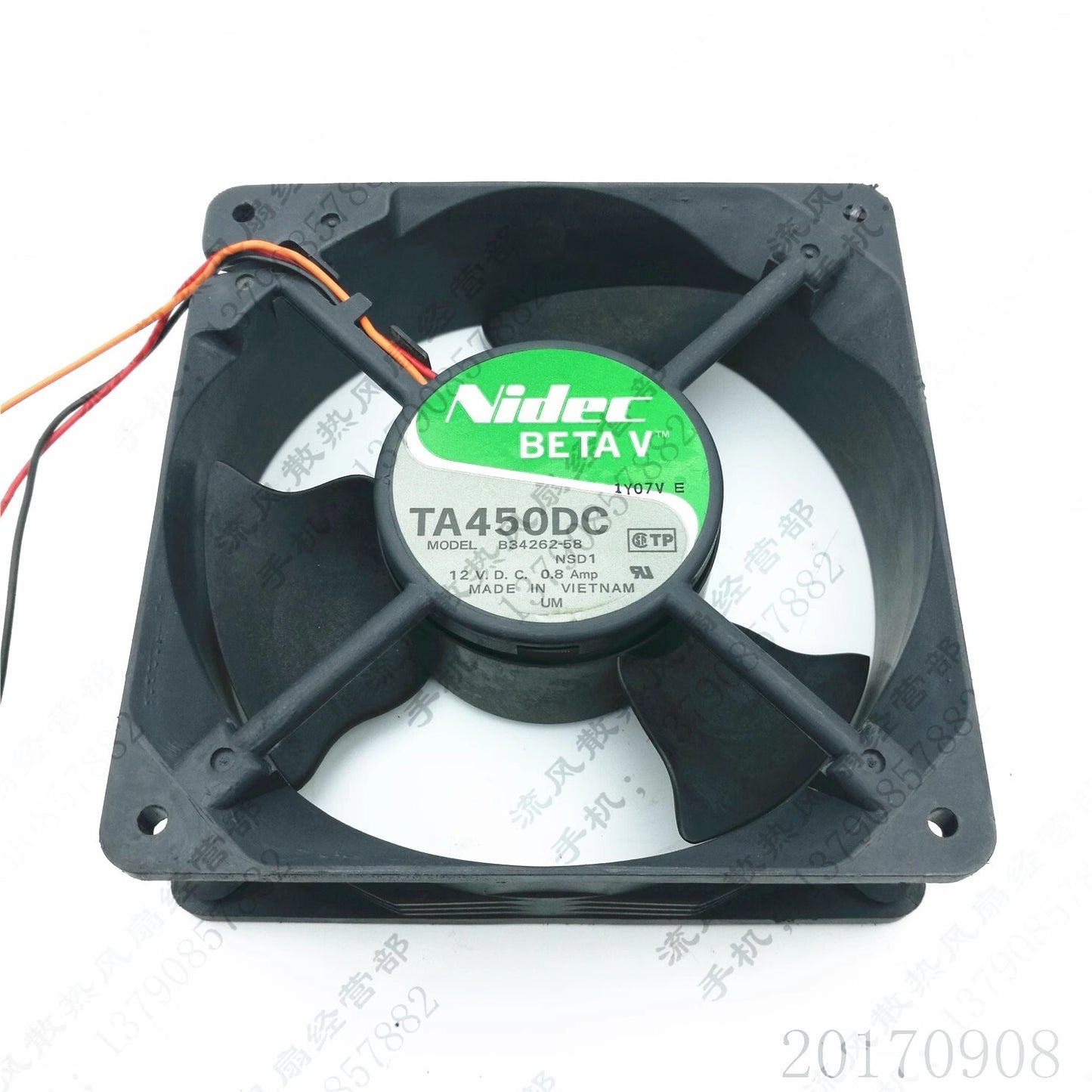 NIDEC B34262-58 12038 DC12V 0.8A 12CM 3-Wire Cooling Fan