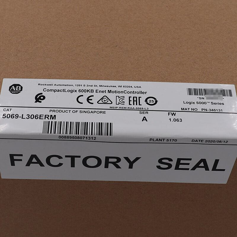 Allen-Bradley 5069-L306ERM CompactLogix 600KB Factory Sealed - ALLEN-BRADLEY