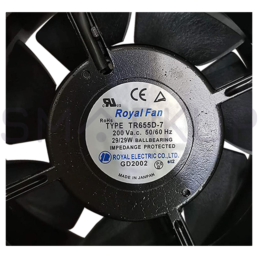 new In Box ROYAL FAN TYPE TR655D-7 Metal Fan 200V 50/60Hz 29/29W - ROYAL FAN