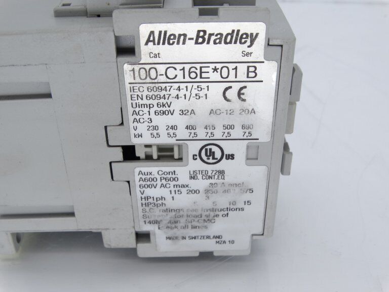 Allen Bradley 100-C16EJ01 SERIES B CONTACTOR 240VAC 16A 4 POLE - ALLEN BRADLEY