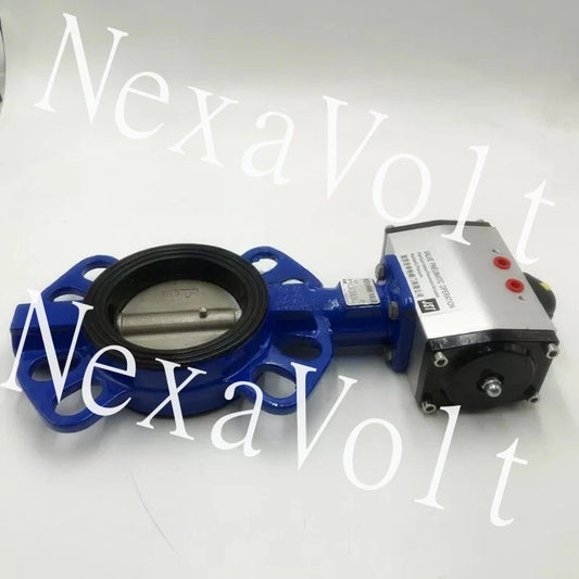 3" DN80 Double Acting Pneumatic Butterfly Valve Wafer Type EPDM Sealing