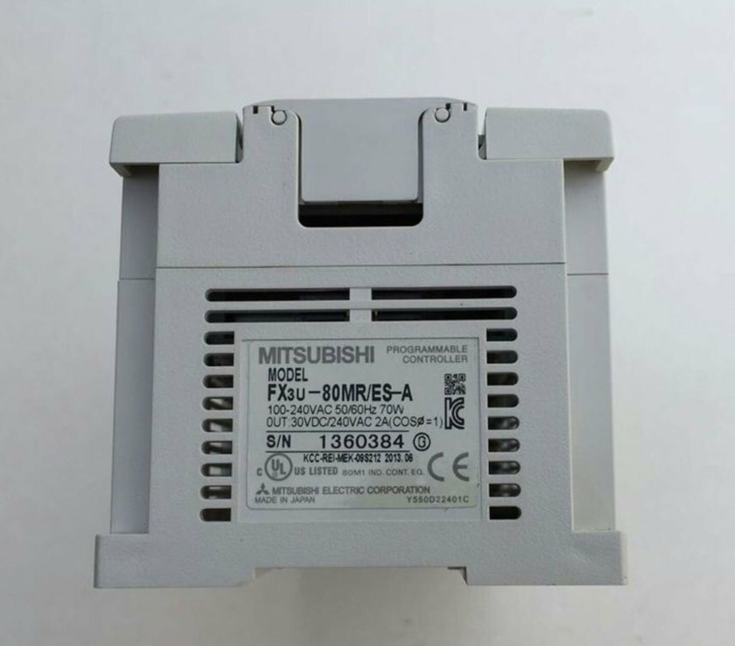 Used Mitsubishi PLC FX3U-80MR/ES-A Tested In Good Condition - MITSUBISHI