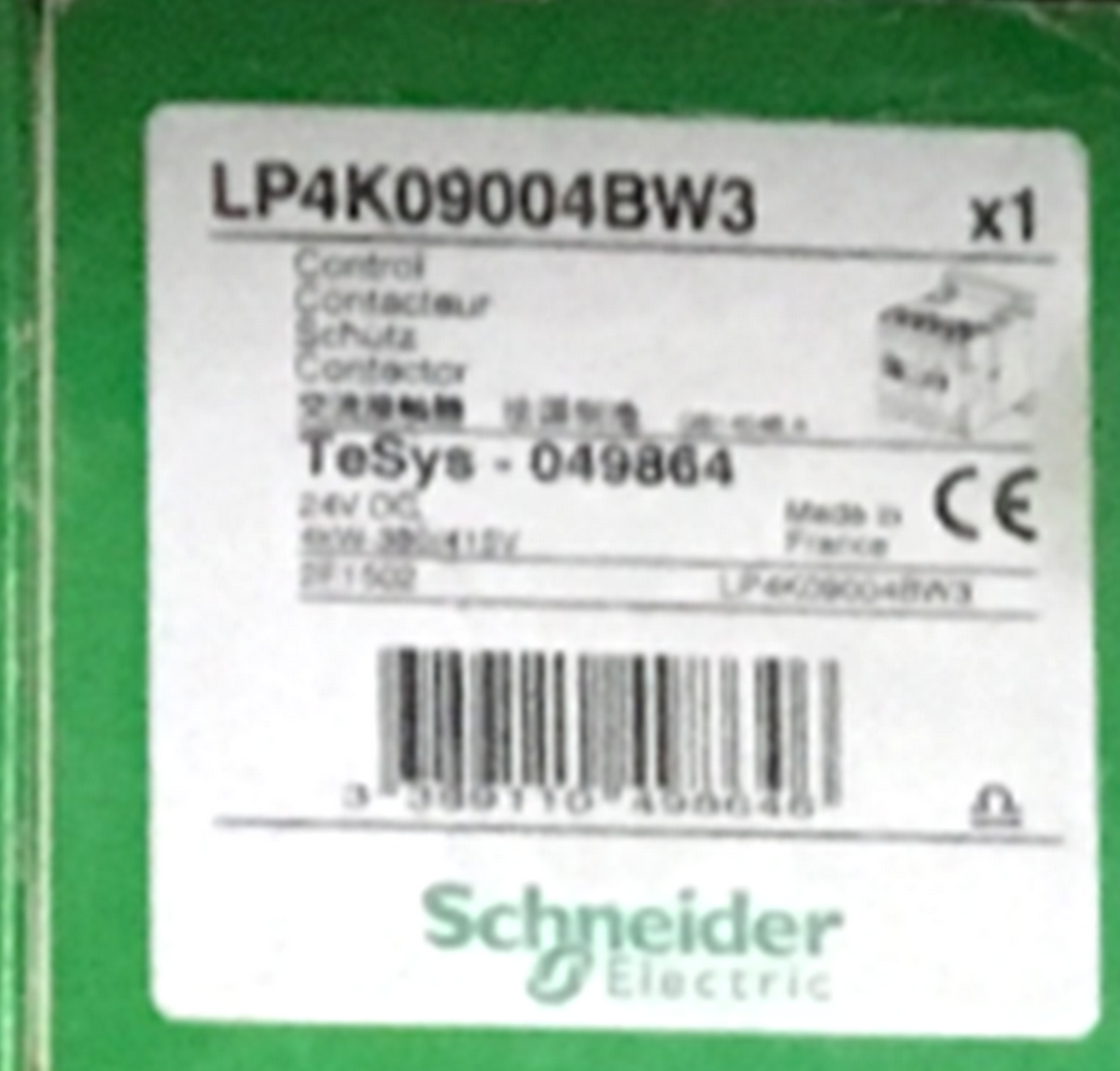 SCHNEIDER DC Control Contactor LP4K09004BW3 - SCHNEIDER