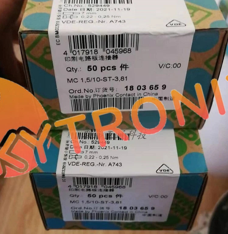 10 pcs Phoenix Contact 1803659 MC1.5/10-ST-3.81 Connector