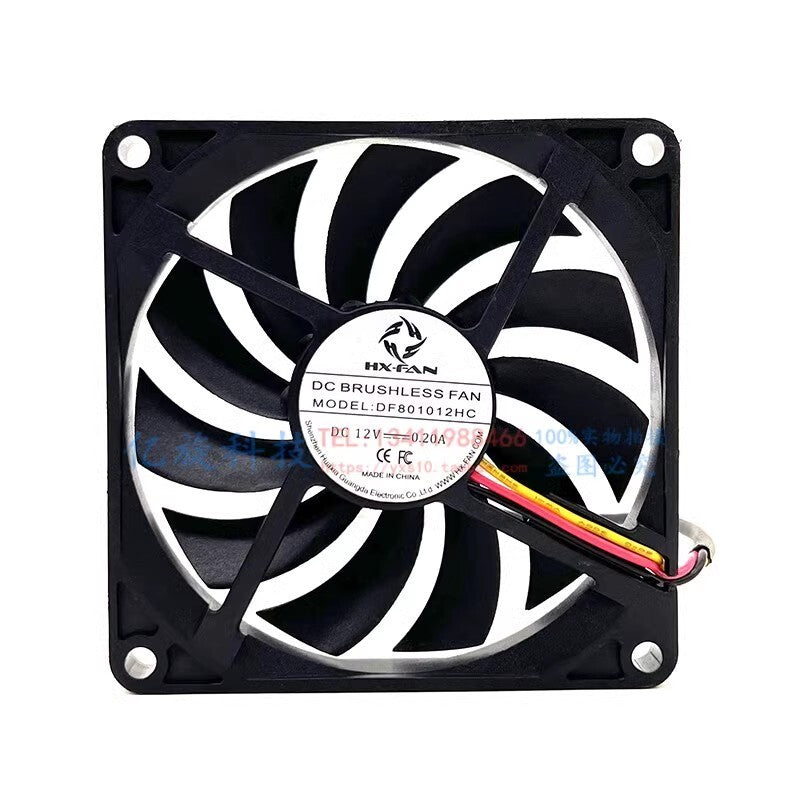 HX-FAN DF801012HC 8010 DC12V 0.20A 8CM 3-Wire Silent Cooling Fan