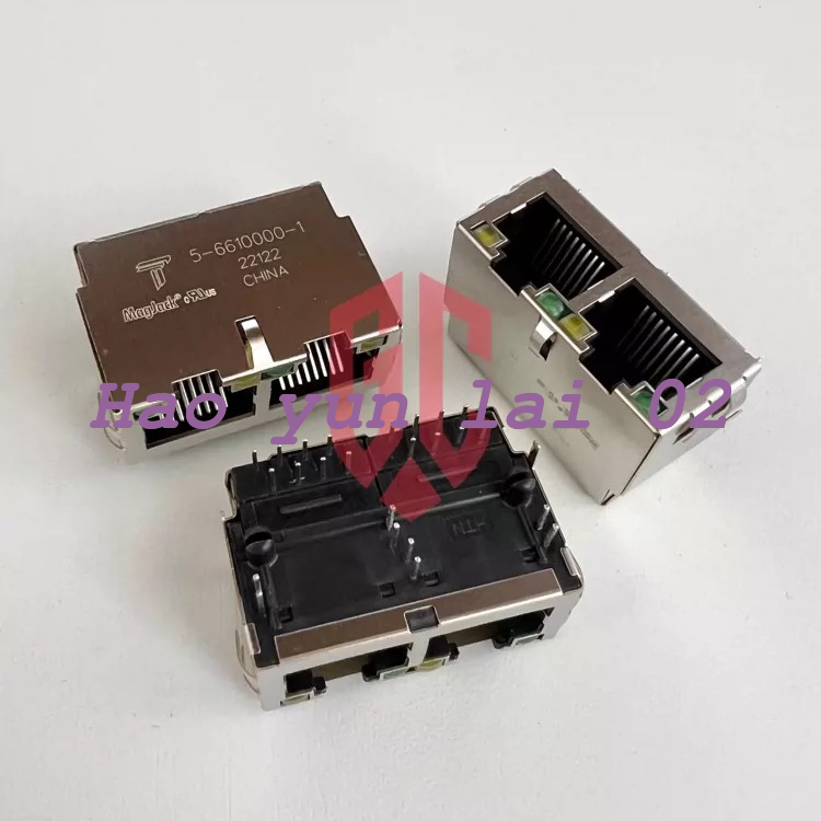 1PC 5-6610000-1 RJ-45 16POS 2.54mm with LED optimized for high-density connectivity - KOEED