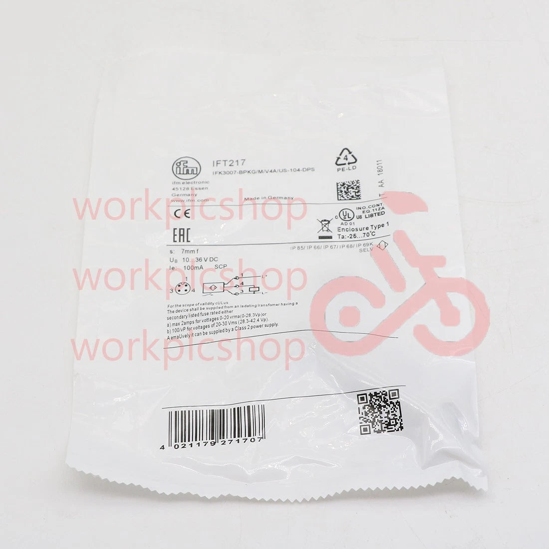 1Pcs IFM IFT217 Inductive Sensor Threaded Type 10...30 DC PNP