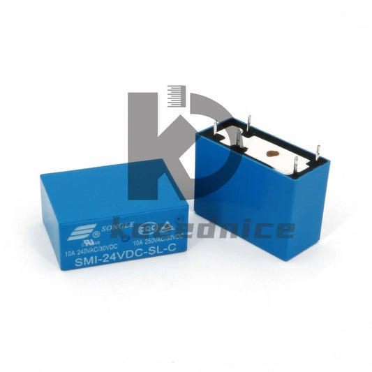 10Pcs SMI-24VDC-SL-C 5Pin PCB Mount SPDT 10A/250VAC 24VDC Power Relay