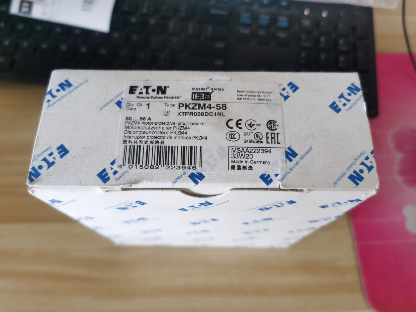 1PCS Eaton Moeller PKZM4-58 XTPR058DC1NL Circuit Breaker 50-58A