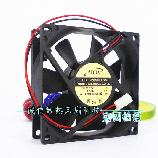 12V 80x80x25mm 0.15A 8cm Silent Cooling Fan - ADDA AQ0812MB-A70GL - ADDA