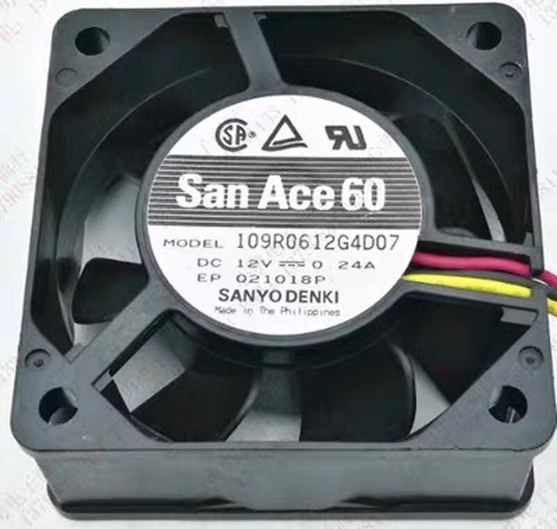 Sanyo San Ace60 109R0612G4D07 6025 DC12V 0.24A 3-Wire Cooling Fan