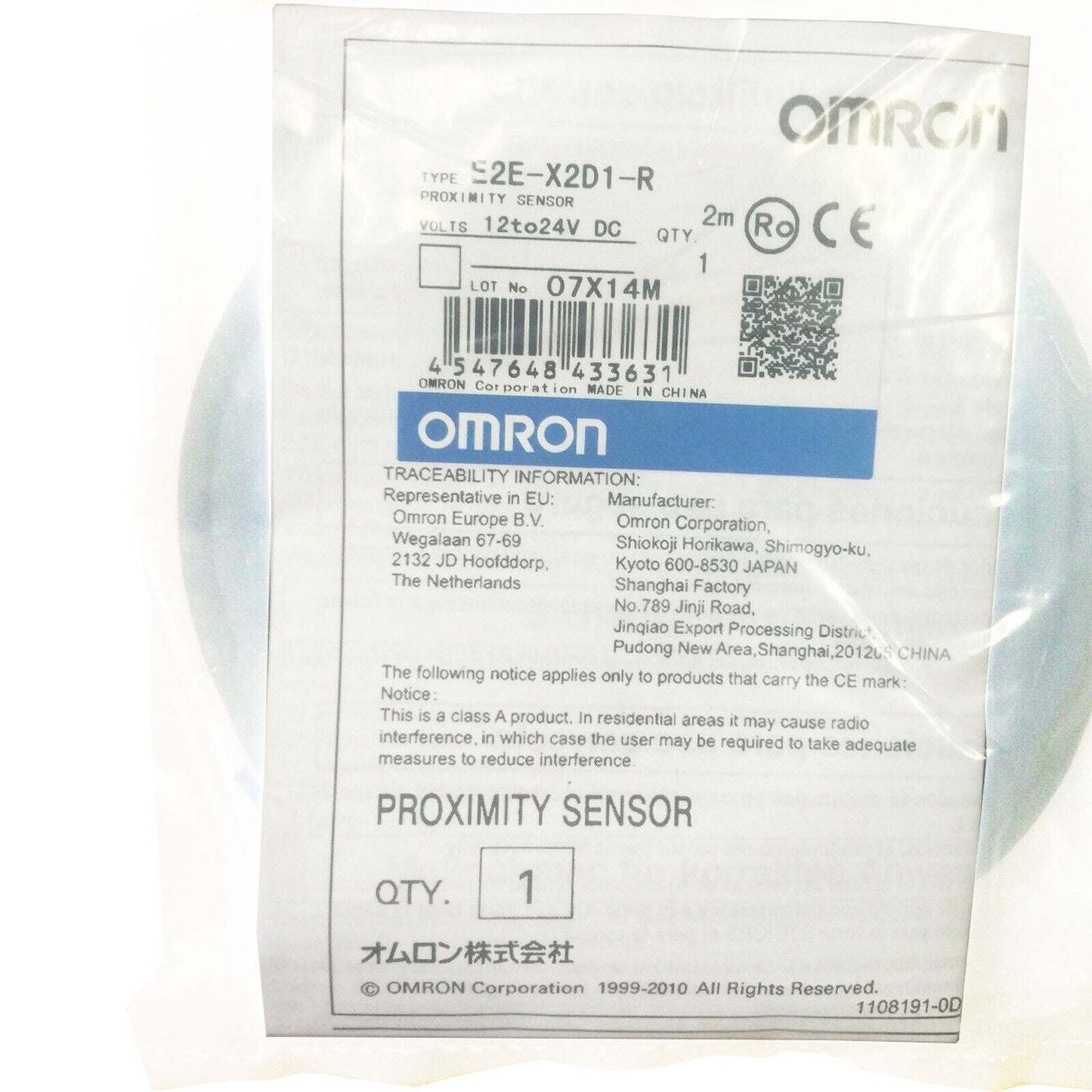 Omron Proximity Sensor E2E-X2D1-R-Z - OMRON