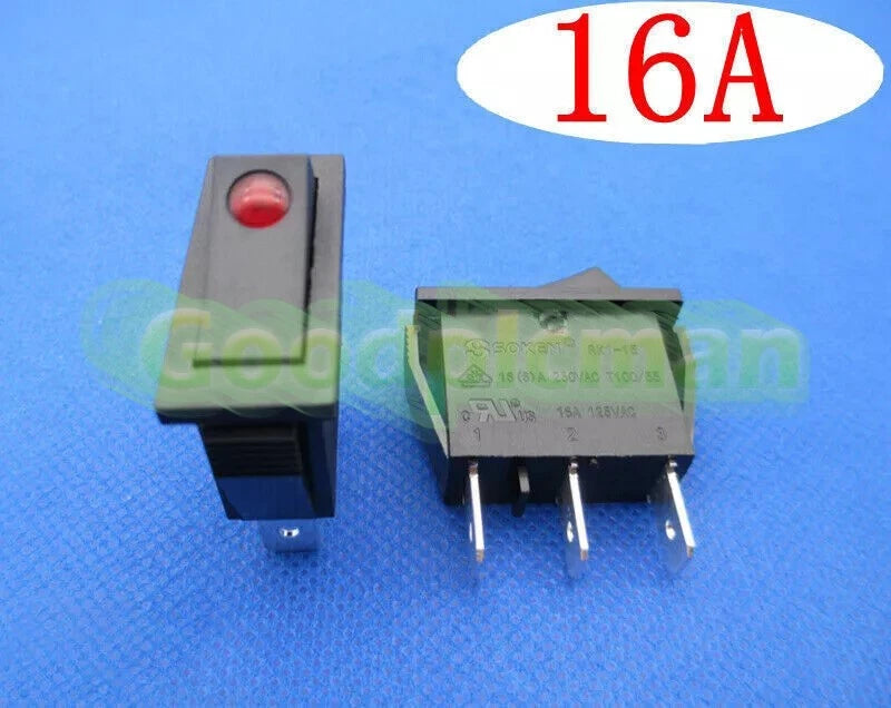 2PCS RK1-15 16A 125/250VAC T100/55 2Position Maintained 3Pin Rocker Switch