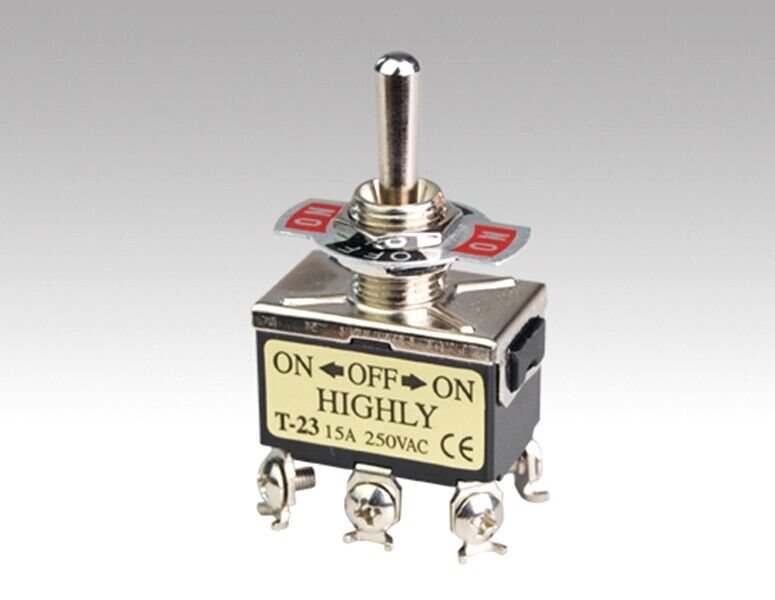 2PCS T-23BS Toggle Switches - 15A 250VAC - HIGHLY