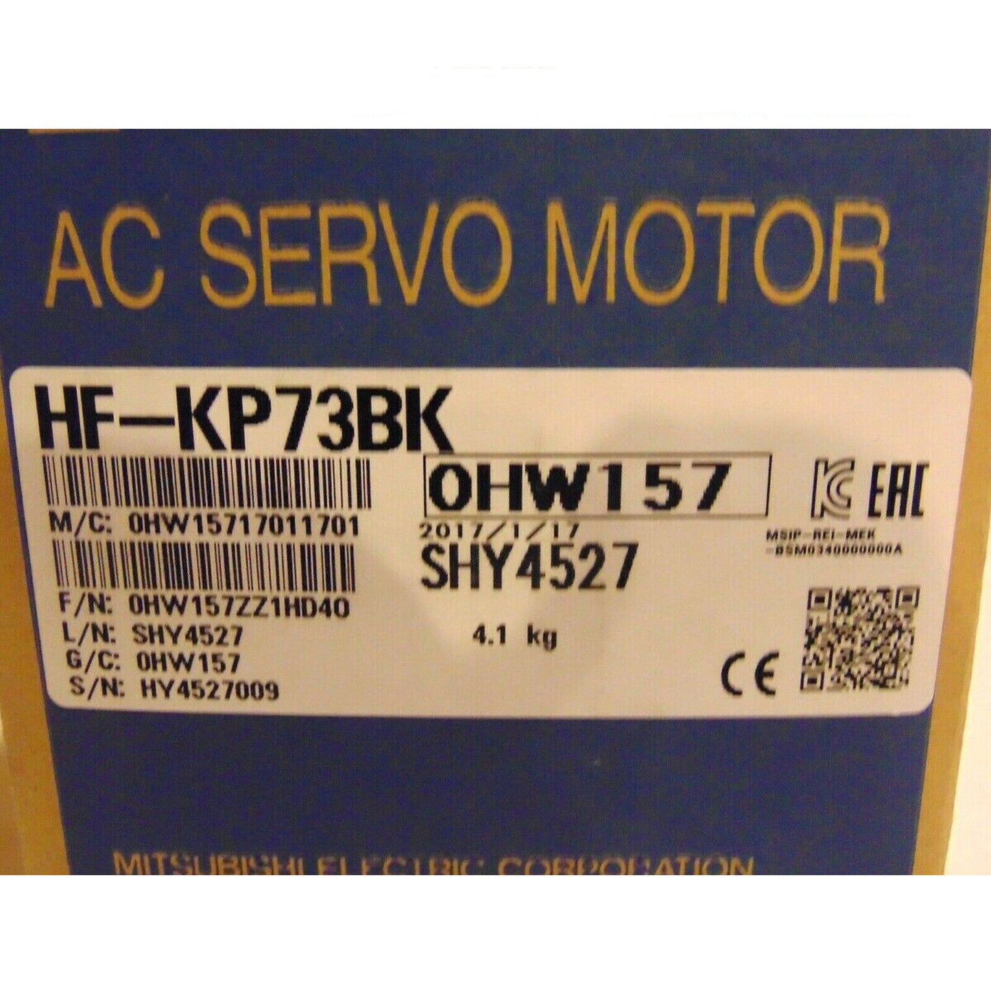 Mitsubishi HF-KP73BK Servo Motor - MITSUBISHI