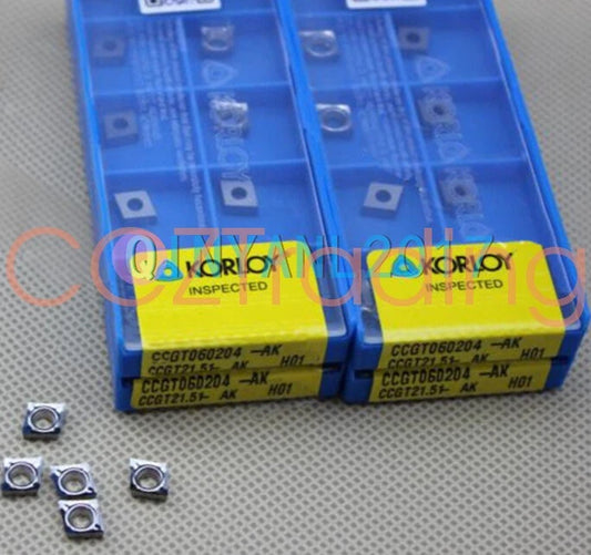 10PCS Korloy CCGT060204-AK H01 CCGT21.51-AK CNC Carbide Inserts