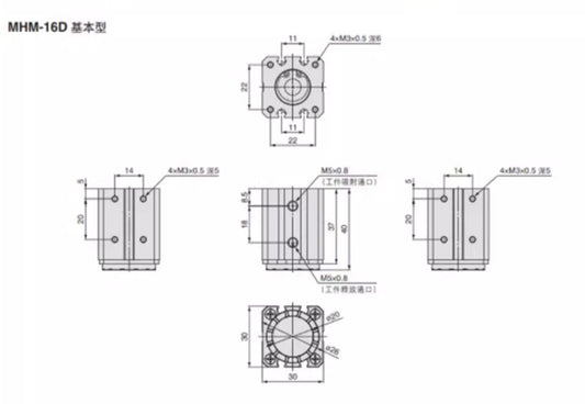 1pc MHM-16D Magnetic chuck cylinder SMC Type